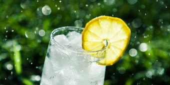 柠檬鸡尾酒草夏天野餐饮料鸡尾酒庆祝活动风格概念