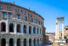 古老的外剧院马塞洛剧院马塞勒斯位于关闭罗马圆形大剧场罗马意大利