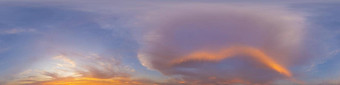 全景黑暗蓝色的日落天空粉红色的积云云无缝的Hdr全景球形等角的格式完整的天顶可视化天空<strong>更换</strong>空中无人机全景照片