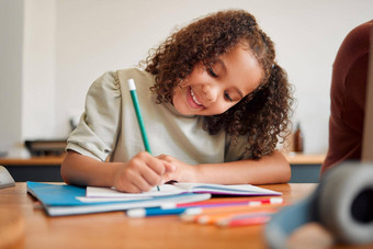 学习微笑有创意的年轻的女孩画色彩斑斓的铅笔感觉快乐内容积极的学生微笑有趣的时间创建艺术艺术孩子们笔记本首页