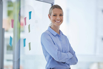 女领导创新项目管理经理女商人肖像办公室工作场所快乐业务领袖愿景成功企业增长公司发展