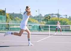 健身平衡体育运动女人网球球员实践有竞争力的匹配体育运动法院专业运动员锻炼游戏竞争夫人培训体育合作伙伴