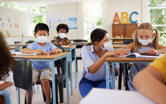 科维德学习老师学校学生教训研究教育类流感大流行教育家帮助显示会说话的年轻的幼儿园学前教育小学孩子们