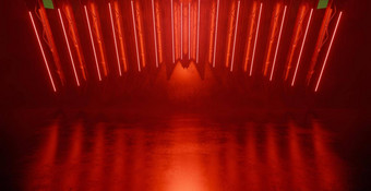 非凡的外太空充满活力的红色的网络仓库未来主义的室内横幅背景壁纸渲染