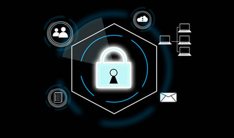 网络安全概念全球网络安全技术业务人保护个人信息加密关键图标虚拟接口