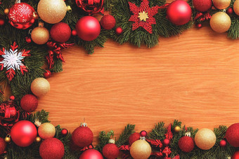圣诞节背景装饰木背景前视图复制空间快乐圣诞节庆祝活动数字艺术渲染