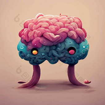 可爱的插图人类大脑