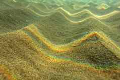 水下照片光折射海表面形成彩虹小沙子沙丘浅水海滩摘要海洋背景
