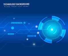 未来主义的数字业务背景技术圆技术用户接口向量