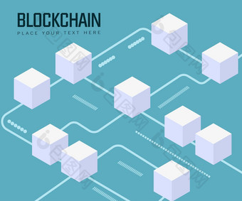 摘要<strong>区块链</strong>技术概念等角数字块连接数据描绘cryptocurrency<strong>区块链</strong>