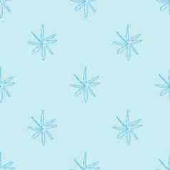 手画雪花圣诞节无缝的模式微妙的飞行雪片粉笔雪花背景可爱的粉笔handdrawn雪覆盖华丽的假期季节装饰