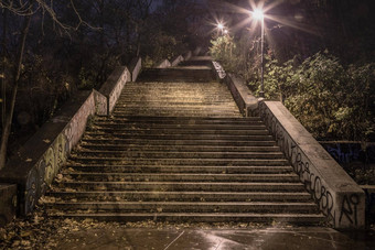 街楼梯街<strong>灯布</strong>拉格小镇晚上捷克共和国