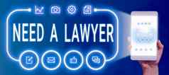 文本显示灵感律师业务概念提供法律建议律师咨询公司建议男人。持有平板电脑预测相机显示有创意的摄影