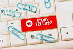 标志显示故事告诉业务展示写短故事分享个人经历商人指出重要的资料笔手