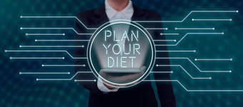 文本标志显示计划饮食业务展示时间表健身活动餐失去重量商人指出玻璃显示的想法实现目标