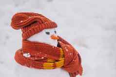 雪人围巾圣诞节装饰使雪