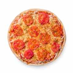 披萨奶酪番茄孤立的白色背景披萨丽塔·哈前视图