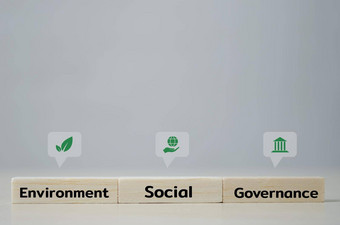 木多维数据集块环境、社会和治理环境社会治理生态概念可持续发展的发展组织投资管理污染减少全球气候变暖