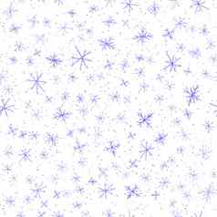 手画雪花圣诞节无缝的模式微妙的飞行雪片粉笔雪花背景活着粉笔handdrawn雪覆盖理想的假期季节装饰