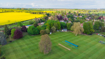 英语农村空中拍摄板球球场