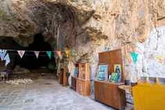 洞穴方头巾库菲罗斯历史洞穴迈锡尼亚位于区域乔拉山坡上山库菲罗斯