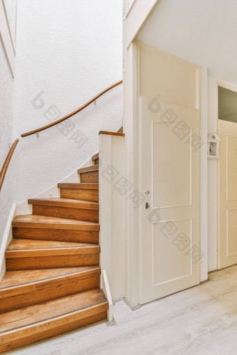 木楼梯宽敞的大厅公寓