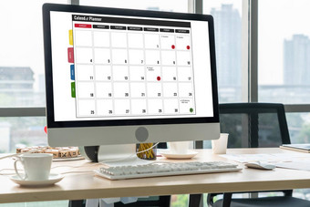 日历电脑软件应用程序流行的时间表规划