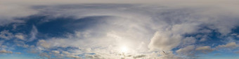 蓝色的天空全景蓬松的积云云无缝的Hdr帕诺球形equirectangular格式天空圆顶天顶可视化游戏天空<strong>更换</strong>空中无人机全景照片