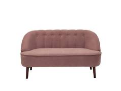 古董粉红色的织物沙发孤立的白色背景前面视图复古的沙发上
