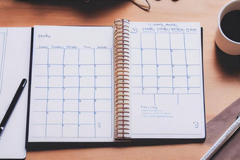 议程会议日历书空白列表规划从概念上讲
