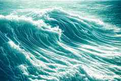 空中视图海洋波摘要背景海水流光曝光
