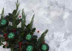 圣诞节一年表格装饰冷杉分支机构冬青分支机构浆果