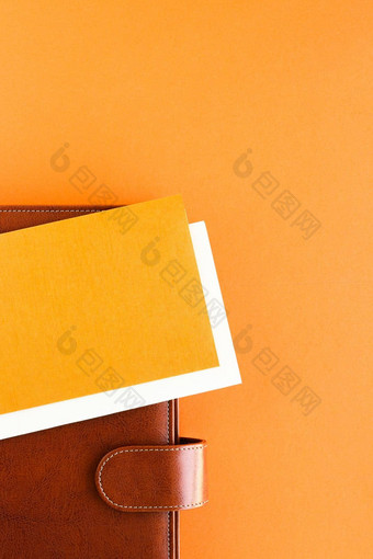 奢侈品业务棕色（的）公文包办公室表格桌子上平铺
