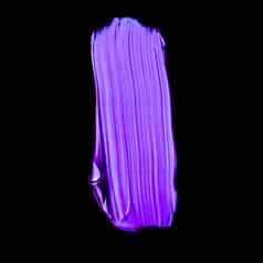 紫色的霓虹灯油漆刷中风纹理孤立的黑色的背景