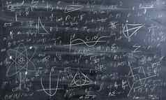 黑板上内接科学公式计算物理数学
