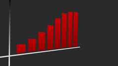 红色的业务增长图表高决议相机运动