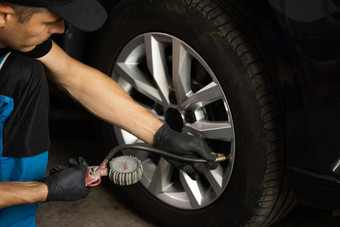 气体泵车轮车轮胎通货膨胀车轮胎压力检查空气压力规机械师膨胀车轮胎