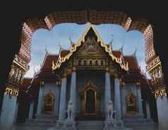 大理石寺庙曼谷泰国体系结构具有里程碑意义的著名的旅行目的地泰国
