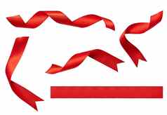 红色的丝带弓装饰圣诞节情人节礼物生日礼物设计丝绸圣诞节聚会，派对庆祝活动假期