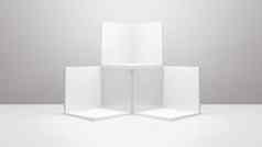 几何形状背景白色灰色工作室房间极简主义模型讲台上显示展示呈现