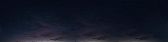 黑暗蓝色的天空全景日落卷云云无缝的Hdr帕诺球形equirectangular格式完整的天顶可视化天空更换空中无人机全景照片
