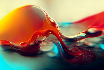 透明的色彩斑斓的石油滴特写镜头摘要背景神经网络生成的艺术