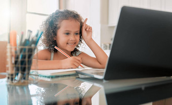 学校学习教训女孩电子学习在线在家教育首页互联网移动PC聪明的年轻的孩子虚拟教育网站应用程序