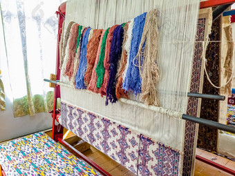 车间手册生产丝绸地毯中央亚洲乌兹别克斯坦