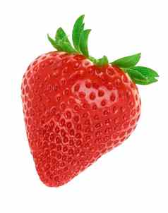 特写镜头红色的草莓孤立的白色背景包装设计浆果孤立的