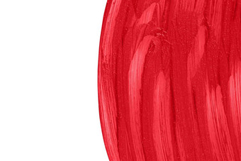 红色的化妆品<strong>涂片</strong>模式美产品样本特写镜头液体口红化妆品孤立的白色斯沃琪马特背景化妆时尚奶油纹理