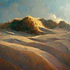幻想沙漠景观沙尘暴金沙沙丘