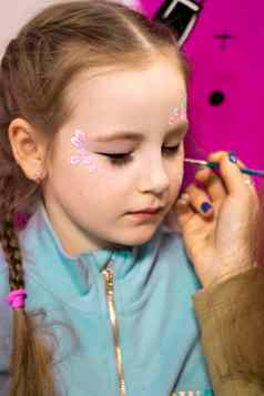 儿童化妆脸油漆图纸女孩脸绘画