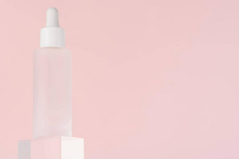 化妆品液体模型白色瓶透明质酸酸石油血清<strong>胶原蛋白肽</strong>皮肤护理产品透明的丙烯酸多维数据集块模拟包装