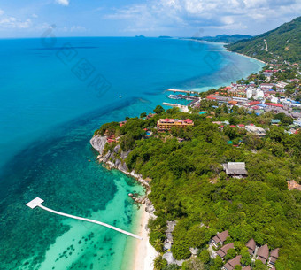 空中视图leela都海滩KOHPhangan泰国